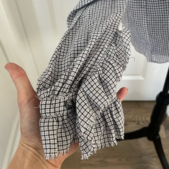 NWT Zara Women’s COLLECTION RUFFLED PLAID BLOUSE XL - Picture 5 of 10